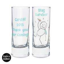 Personalised Purple Ronnie with Tie Shot Glass